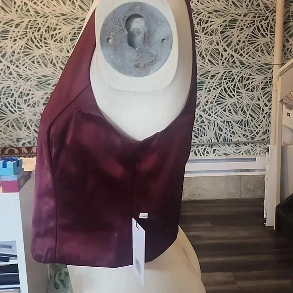 Jason Wu Burgundy Satin Vest - Picture 2 of 5